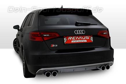 Remus Edelstahl Duplex Sportauspuff Audi S3 8V u. Sportback inkl. Endrohrsatz nach Wahl