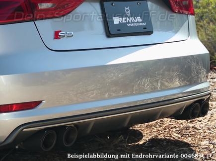 Remus Edelstahl Duplex Sportauspuff-Komplettanlage ab Turbo Audi S3 8V Limousine inkl. Endrohrsatz nach Wahl