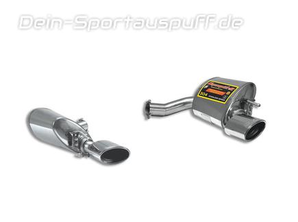 Supersprint Edelstahl Duplex Sportauspuff Mercedes E-Klasse W211 S211 Facelift je 145x95mm oval eingerollt abgeschrägt