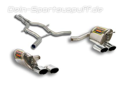 Supersprint Edelstahl Duplex Racing-Komplettanlage ab Kat Mercedes E-Klasse W211 S211 Facelift je 2x 120x80mm oval eingerollt