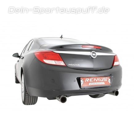 Remus Edelstahl Duplex Sportauspuff Opel Insignia 4x4 Turbo je 1x98mm Street Race rund eingerollt mit scharfkantigem Innenrohr und Carbonschriftzug