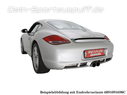 Remus Edelstahl Komplettanlage ab Vor-Kat Porsche Cayman inkl. S Typ 987 Facelift inkl. Endrohrsatz nach Wahl