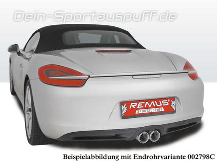 Remus Edelstahl Komplettanlage ab Kat Porsche Boxster & Boxster S Typ 981 inkl. Endrohrsatz nach Wahl