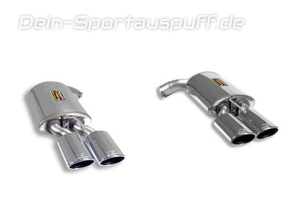 Supersprint Edelstahl Duplex Sportauspuff Mercedes CL-Klasse CL216 CL63AMG CL65AMG je 2x120x80mm oval eingerollt abgeschrägt