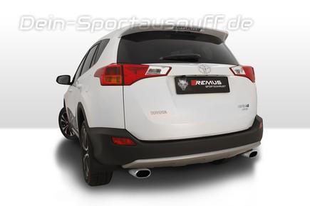 Remus Edelstahl Duplex Sportauspuff Toyota RAV4 4 ab 2013 Typ XA3 2.0D-4D 110KW je 135x85mm flachoval eingerollt abgeschrägt