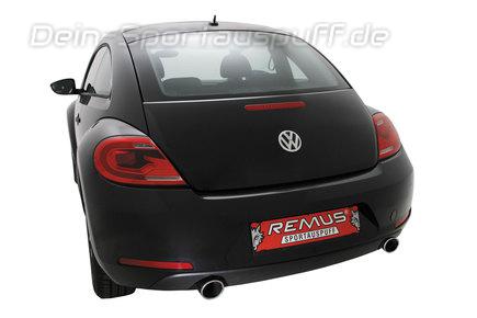 Remus Edelstahl Duplex Sportauspuff VW Beetle 5C Typ 16 1.4 TSI 2.0l TSI je 102mm rund eingerollt abgeschrägt