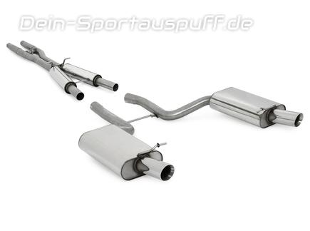 Fox Edelstahl Duplex Sportauspuffanlage ab Kat Audi S4 B6 Typ 8E Limousine/Avant je 90mm rund doppelwandig abgeschrägt
