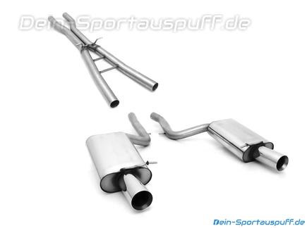 Fox Edelstahl Duplex Racing-Sportauspuffanlage ab Kat Audi S4 B6 Typ 8E Limousine/Avant je 90mm rund doppelwandig