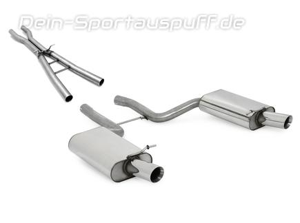 Fox Edelstahl Duplex Racing-Sportauspuffanlage ab Kat Audi S4 B6 Typ 8E Limousine/Avant je 90mm rund doppelwandig abgeschrägt