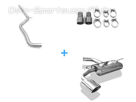 Fox Edelstahl Racing-Sportauspuffanlage ab Kat Audi A3 8V Sportback 1.8TFSI 140x90mm oval eingerollt abgeschrägt mit langer Tulpe