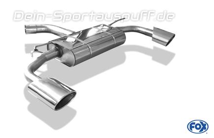 Fox Edelstahl Duplex Sportauspuff Audi A3 8V Sportback 1.8TFSI je 140x90mm oval eingerollt abgeschrägt