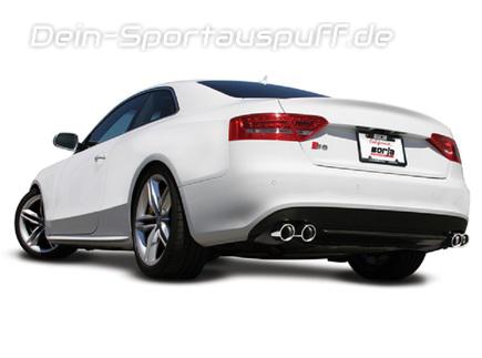 Borla Edelstahl Duplex Sportauspuff-Komplettanlage ab Kat Audi S5 Typ B8 je 2x89mm rund eingerollt abgeschrägt