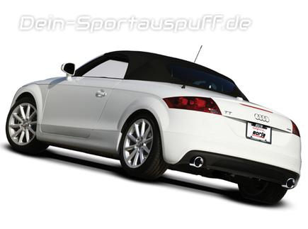 Borla Edelstahl Duplex Sportauspuff-Komplettanlage ab Kat Audi TT TTS 8J quattro je 102mm rund eingerollt abgeschrägt