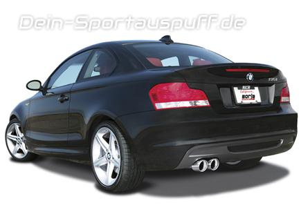 Borla Edelstahl Sportauspuff BMW 1er E82 Coupe E88 Cabrio 135i 2x89mm rund eingerollt abgeschrägt