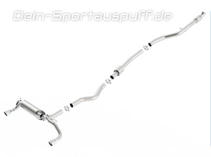 Borla S-TYPE Edelstahl Duplex Sportauspuffanlage ab Kat BMW 4er F32 F33 F36 435i je 89mm rund eingerollt abgeschrägt