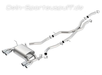 Borla Edelstahl Duplex Sportauspuffanlage ab Kat (ohne Klappensystem) BMW 4er M4 F82 Coupe F83 Cabrio je 2x89mm rund eingerollt abgeschrägt