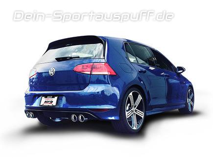 Borla Edelstahl Sportauspuff-Komplettanlage ab Kat Ø76mm-System Golf 7 R je 2x 89mm rund eingerollt abgeschrägt
