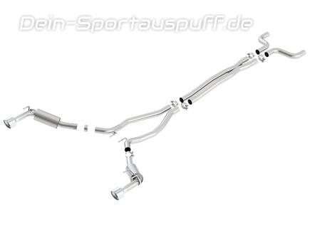 Borla S-TYPE Edelstahl Duplex Sportauspuffanlage ab Kat Ø63,5mm-System Chevrolet Camaro V8 Facelift Modelljahr 2014-15 je 114mm rund eingerollt abgeschrägt
