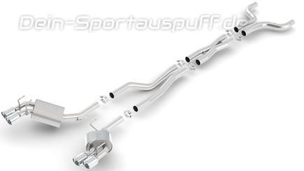 Borla ATAK Edelstahl Duplex Sportauspuffanlage ab Kat Ø70mm-System Chevrolet Camaro V8 ZL1 1LE Bj. 2012-15 je 2x102mm rund eingerollt abgeschrägt
