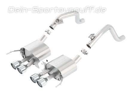 Borla ATAK Edelstahl Sportauspuff Corvette C7 ab 2014 (ohne original AFM & NPP) 4x108mm rund eingerollt abgeschrägt