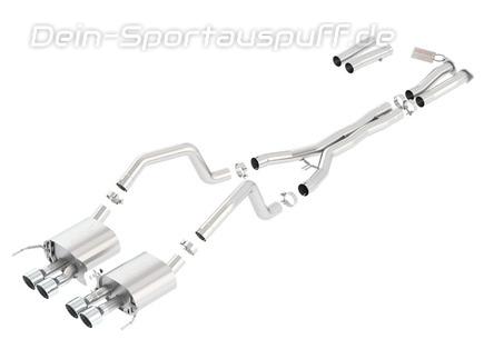 Borla Edelstahl Racing-Komplettanlage inkl. Kat-Ersatz @76mm-System Corvette C7 ab 2014 4x108mm rund eingerollt abgeschrägt mit Intercooler-Einsatz