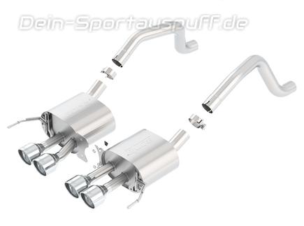 Borla ATAK Edelstahl Sportauspuff Corvette C7 Z06 ZR1 ab 2014 (ohne originalem NPP) 4x108mm rund eingerollt abgeschrägt