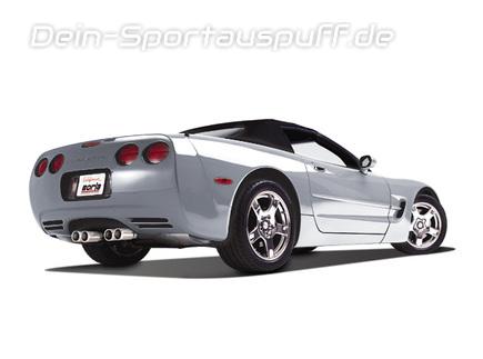 Borla Edelstahl Komplettanlage ab Kat Corvette C5 Bj.97-04 4x108x89mm oval eingerollt abgeschrägt