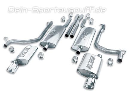 Borla Edelstahl Duplex Komplettanlage ab Kat Dodge Charger LX 3.5l V6 je 108x89mm oval eingerollt abgeschrägt