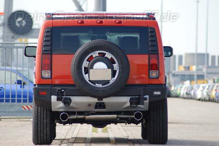 Borla Edelstahl Duplex Komplettanlage ab Kat Hummer H2 6.0l ab Bj.07 je 127mm rund eingerollt abgeschrägt
