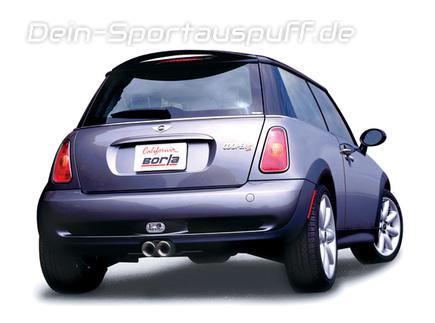 Borla TOURING Edelstahl Komplettanlage ab Kat Mini Cooper S R53 2x80mm rund eingerollt abgeschrägt