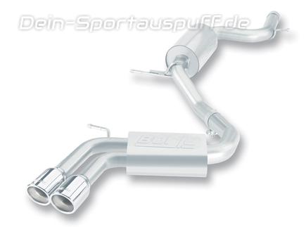Borla Edelstahl Sportauspuffanlage ab Kat VW Golf 5 GTI 2x81mm rund eingerollt abgeschrägt