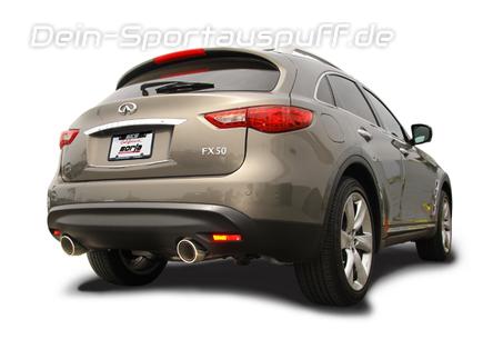 Borla Edelstahl Duplex Sportauspuffanlage ab Kat Infiniti FX50 je 114mm rund eingerollt abgeschrägt