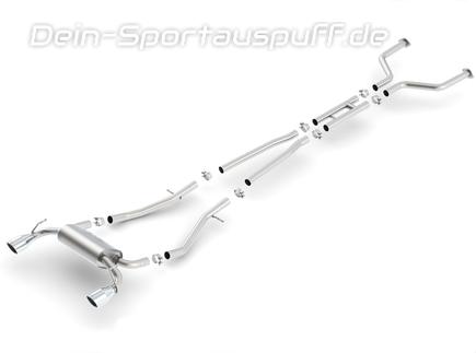 Borla Edelstahl Duplex Sportauspuffanlage ab Kat Infiniti G37X und Q60 Coupe und Cabrio je 114mm rund eingerollt abgeschrägt
