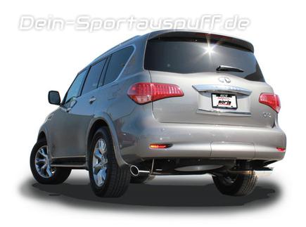 Borla Edelstahl Sportauspuffanlage ab Kat Infiniti QX56 und QX80 je 102mm rund eingerollt abgeschrägt