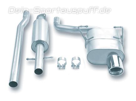 Borla Edelstahl Komplettanlage ab Kat Mini One u. Cooper R50 Bj.02-07 102mm rund eingerollt abgeschrägt