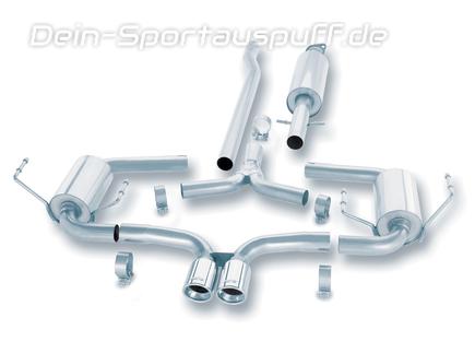 Borla S-TYPE Edelstahl Komplettanlage ab Kat Mini Cooper S R53 163PS Bj.02-04 2x81mm rund eingerollt abgeschrägt