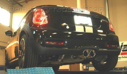 Borla TOURING Edelstahl Komplettanlage ab Kat Mini Cooper S R58 Coupe R59 Roadster 2x102mm rund eingerollt abgeschrägt