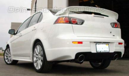 Borla Edelstahl Duplex Racinganlage ab Kat Mitsubishi Lancer Evolution 10 Evo X je 127mm rund eingerollt abgeschrägt