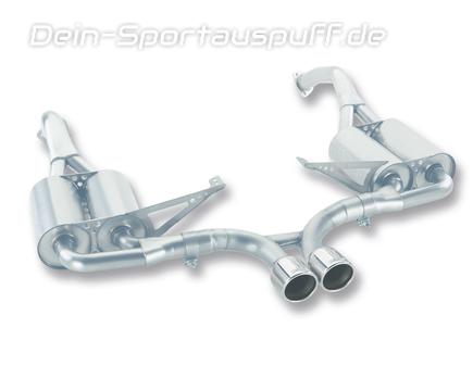 Borla Edelstahl Racinganlage inkl. Kat-Ersatz Porsche Boxster Typ 987 Bj.05-09 2x89mm rund eingerollt abgeschrägt