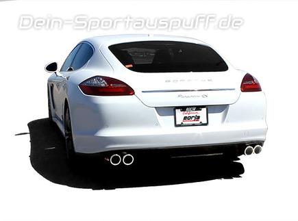 Borla Edelstahl Duplex Komplettanlage ab Kat Porsche Panamera 4S Typ 970 je 2x89mm rund eingerollt abgeschrägt