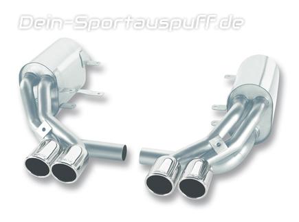 Borla Edelstahl Duplex Sportauspuff Porsche 911 Typ 997 Carrera Bj.05-08 je 2x89mm rund eingerollt abgeschrägt