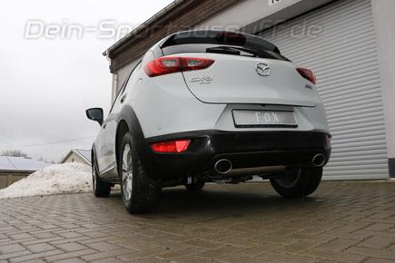 Fox Edelstahl Duplex Sportauspuff Mazda CX-3 Benziner je 115x85mm oval eingerollt abgeschrägt