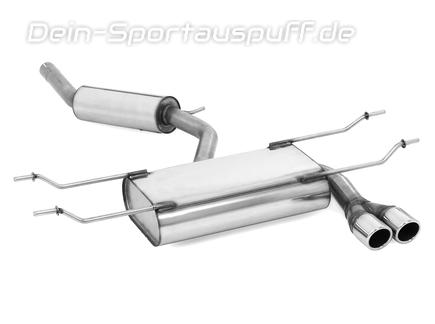 Fox Edelstahl Sportauspuff-Komplettanlage ab Kat Mazda MX-5 Typ ND ab 2015 2x70mm rund eingerollt abgeschrägt