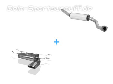 Fox Edelstahl Sportauspuff-Komplettanlage ab Kat Mazda MX-5 Typ ND ab 2015 145x65mm trapezförmig eingerollt abgeschrägt