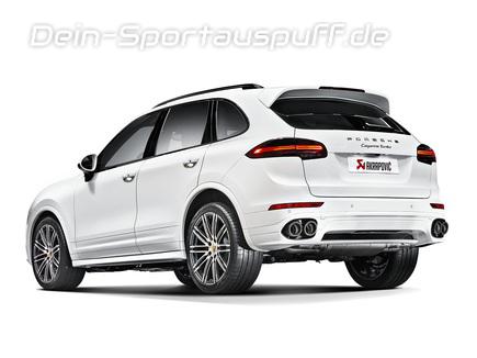Akrapovic Titan Duplex Komplettanlage ab Kat Porsche Cayenne Turbo Facelift ab 2014 Typ 958 je 2x105mm rund abgeschrägt aus Carbon