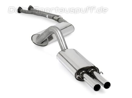 Fox Edelstahl Sportauspuff-Komplettanlage ab Kat Audi 80/90 89 B3 Coupe 2.6l 2.8l bis Bj.07/94 2x55mm rund scharfkantig