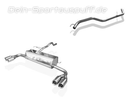 Fox Edelstahl Duplex Racing-Komplettanlage ab Kat VW T4 Syncro 2x76mm rund eingerollt gerade