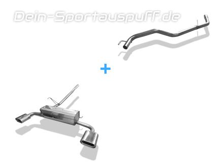 Fox Edelstahl Duplex Racing-Komplettanlage ab Kat VW T4 Syncro 160x80mm flachoval eingerollt abgeschrägt