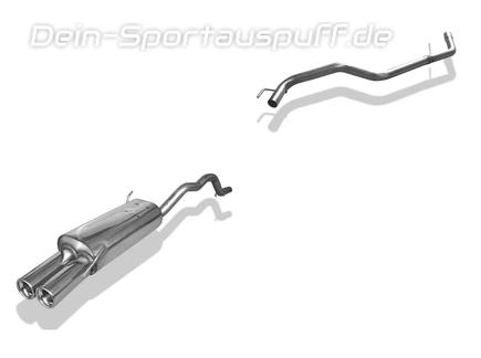 Fox Edelstahl Racing-Komplettanlage ab Kat VW T4 Syncro ab 90 2x80mm rund eingerollt gerade