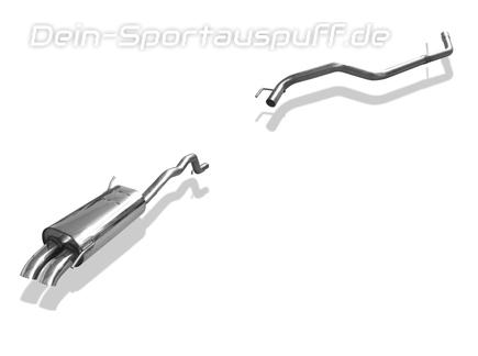 Fox Edelstahl Racing-Komplettanlage ab Kat VW T4 Syncro ab 90 2x63mm Dieseloptik scharf 45° nach unten gebogen
